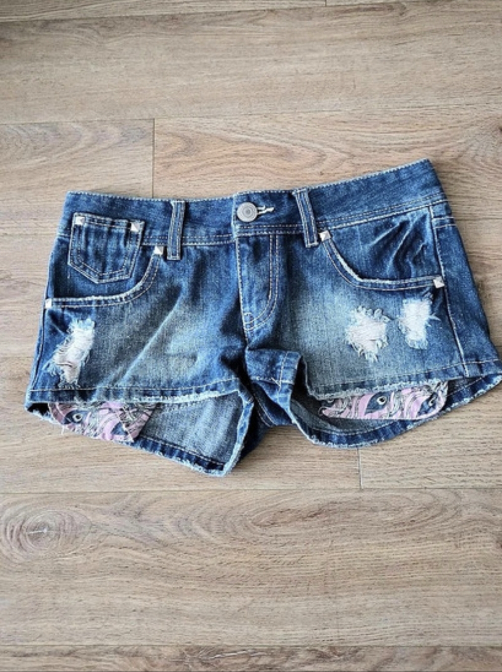 Distressed Denim Jean Shorts